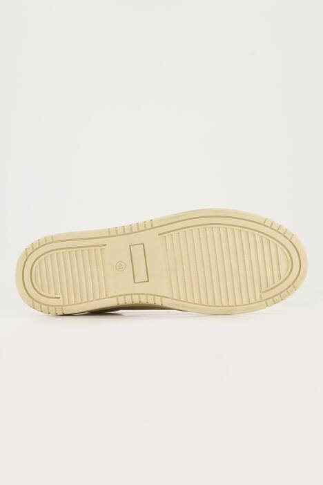 Sneakers en cuir aspect métallisé, semelle amovible - largeur H