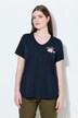 T-shirt, bloemen, V-hals, korte mouw, biologisch katoen