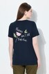 T-shirt, bloemen, V-hals, korte mouw, biologisch katoen