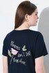 T-shirt, bloemen, V-hals, korte mouw, biologisch katoen