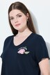 T-shirt, bloemen, V-hals, korte mouw, biologisch katoen