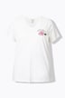 T-shirt, bloemen, V-hals, korte mouw, biologisch katoen