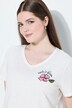 T-shirt, bloemen, V-hals, korte mouw, biologisch katoen