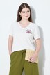 T-shirt, bloemen, V-hals, korte mouw, biologisch katoen