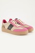Leren sneakers, suède, hiel met leo, wijdte H