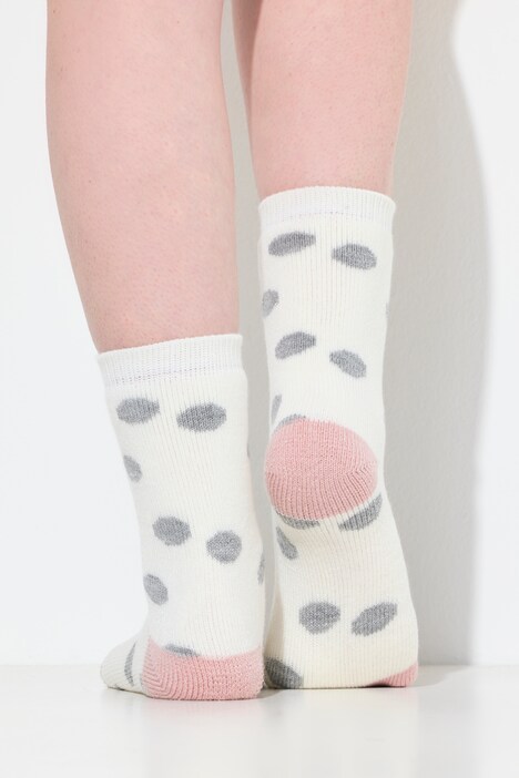 Kuschelsocken, 2er-Pack, Punkte/Streifen, flauschig