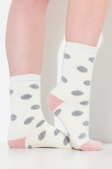 Kuschelsocken, 2er-Pack, Punkte/Streifen, flauschig