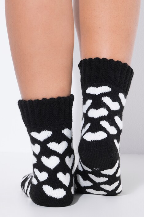 Kuschelsocken, 2er-Pack, 2er-Pack, uni/Herzen