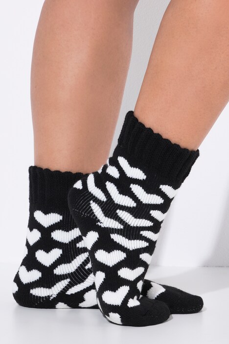 Kuschelsocken, 2er-Pack, 2er-Pack, uni/Herzen