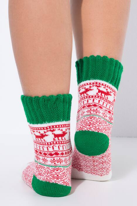 Chaussettes cocooning, motifs de Noël, bords-côtes