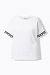 T-shirt dal taglio oversize con mezze maniche orlate all'uncinetto