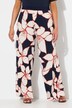 Pantalon en jersey à motif floral. Jambe droite et large. Taille élastique