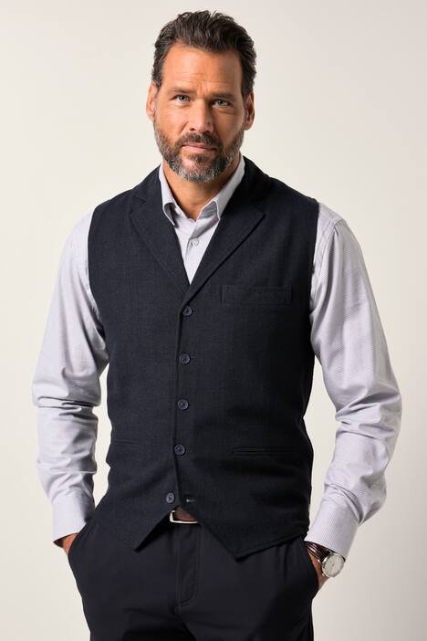 JP1880 Tweed-Weste, FLEXNAMIC®, Woll-Qualität, Strickrücken, bis 7 XL