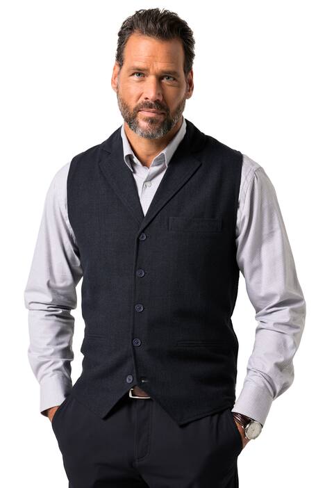 Tvídová vesta JP1880, FLEXNAMIC®, vlněný materiál, úpletová záda, do 7XL