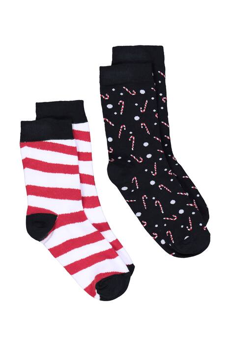 Ponožky, 2-balení, vzor bonbonů / pruhy