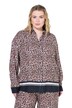 Košilová halenka, oversize, leopardí potisk, bordura na lemu