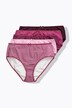 Culottes midi, lot de 5, rayures / couleur unie