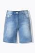 Jeans-shorts, vide ben, glitrende similisten
