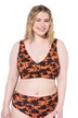 Bikiny top, měkké košíčky, palmový potisk