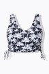 Bikinitop, zachte cups, palmprint, rimpelband
