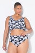 Bikinitop, zachte cups, palmprint, rimpelband