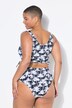 Bikinitop, zachte cups, palmprint, rimpelband