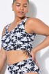 Bikinitop, zachte cups, palmprint, rimpelband