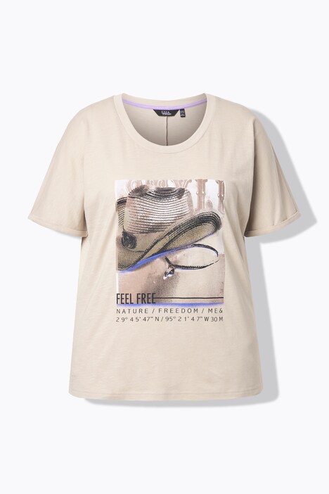 T-shirt oversize « chapeau de cowboy », décolleté rond et manches courtes