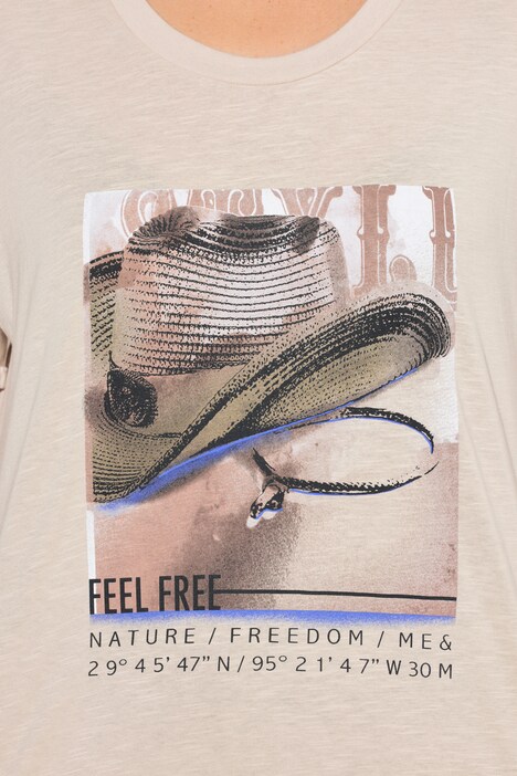 T-shirt oversize « chapeau de cowboy », décolleté rond et manches courtes