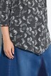 T-shirt à fleurs, plis fantaisie, décolleté en V et manches 3/4, coupe évasée
