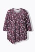 Shirt, bloemen, sierplooien, A-lijn, V-hals, 3/4-mouw
