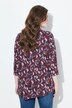 Shirt, bloemen, sierplooien, A-lijn, V-hals, 3/4-mouw