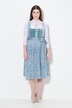 Dirndl sans manches, costume traditionnel bavarois. Décolleté carré. Broderies et laçage