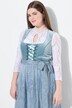 Dirndl sans manches, costume traditionnel bavarois. Décolleté carré. Broderies et laçage