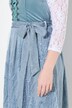Dirndl sans manches, costume traditionnel bavarois. Décolleté carré. Broderies et laçage