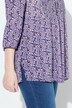 Gerimpelde blouse, bloemen, A-lijn, ronde hals, 3/4-mouw
