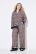 Pantalon imprimé léopard, rayures sur le bas de jambe, coupe Wide Legs