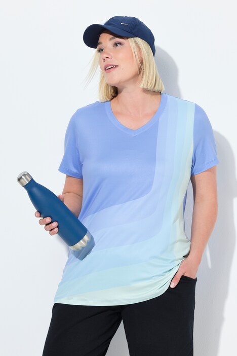 Yoga-Shirt, Rücken-Raffband, V-Ausschnitt, Halbarm