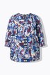 Cupro blouse, vetersluiting, oversized, ronde hals, 3/4-mouw