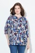 Cupro blouse, vetersluiting, oversized, ronde hals, 3/4-mouw