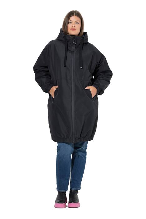 Funkční bunda, oboustranná, oversize, kapuce, dvoucestný zip