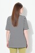 T-shirt, 2-pack, strepen/uni, V-hals, halve mouw