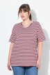 T-shirt, 2-pack, strepen/uni, V-hals, halve mouw