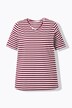 T-shirt, 2-pack, strepen/uni, V-hals, halve mouw