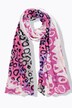 Sjal, farvet leopard og patch-print