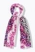 Sjal, farvet leopard og patch-print