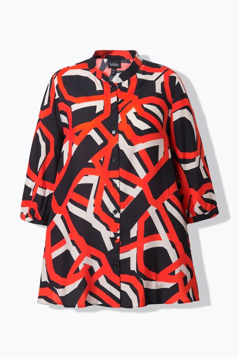 Geometric Print 3/4 Sleeve Blouse