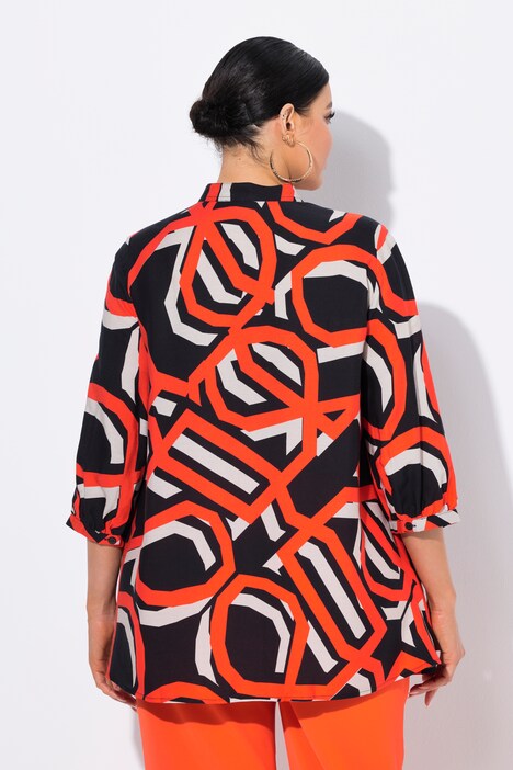 Geometric Print 3/4 Sleeve Blouse