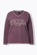 Sweat-shirt imprimé Texas, col en V et manches longues, bords roulottés