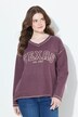 Sweat-shirt imprimé Texas, col en V et manches longues, bords roulottés